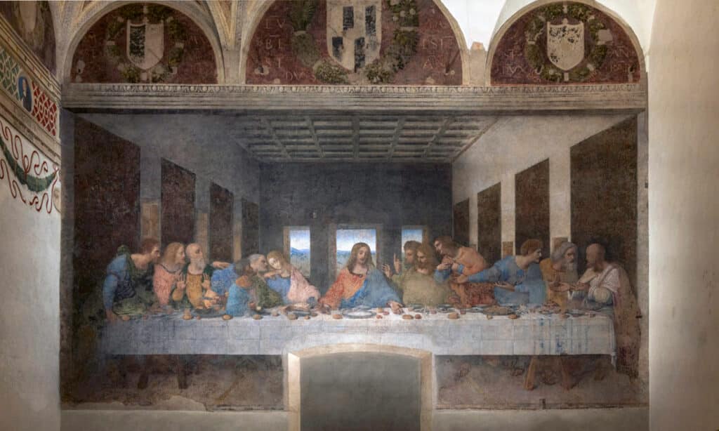Tau Cross - Leonardo da Vinci, Last Supper, oil, tempera, fresco, 1495–98