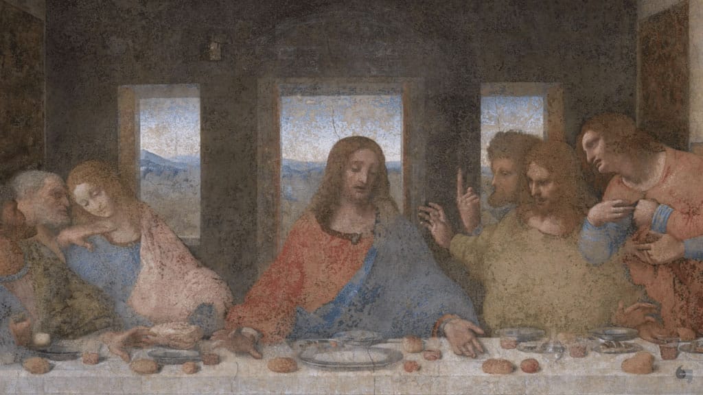 The Eye of Providence Detial - Leonardo da Vinci, Last Supper, oil, tempera, fresco, 1495–98