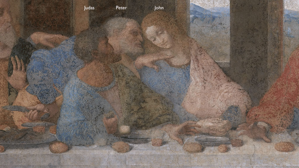 The Sign of the Master Mason and the Penal Sign - Leonardo da Vinci, Last Supper, oil, tempera, fresco, 1495–98