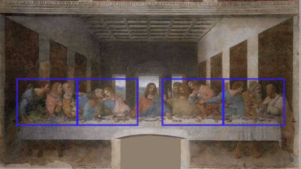 The Square and Compass - Divine Proportion - Leonardo da Vinci, Last Supper, oil, tempera, fresco, 1495–98